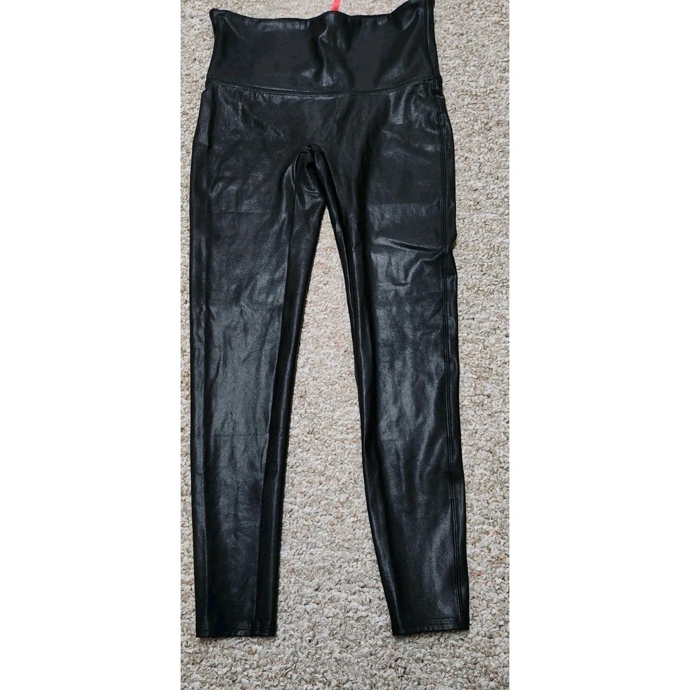Spanx‎ XL Black Faux Leather Legging Womens 28x26